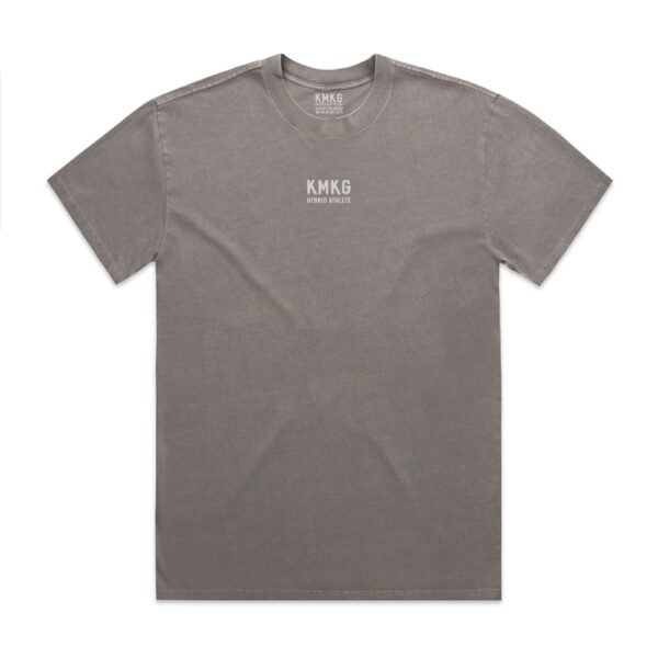 Grijs KMKG T-shirt met opdruk KMKG Hyrid Athlete, voorkant, voor sport en training, ademend en vormvast
