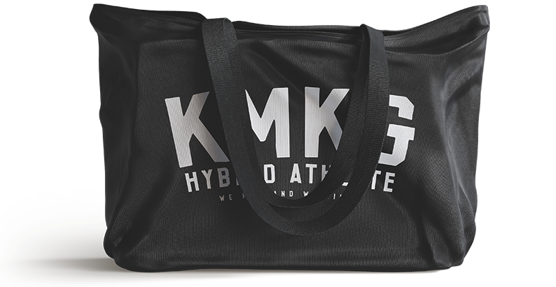 KMKG sporttas voor atleten met opdruk KMKG Hybrid Athlete, stevig en praktisch ontwerp