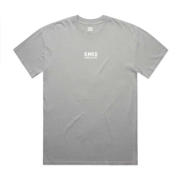 Grijs KMKG T-shirt met opdruk 'KMKG Hybrid Athlete', vooorkant, voor sport en training